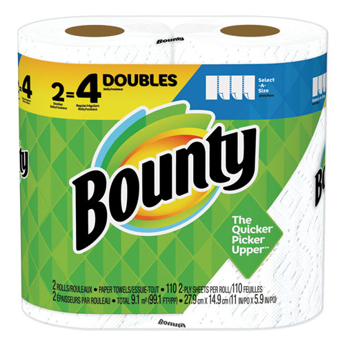 SELECT-A-SIZE PAPER TOWELS, 2-PLY, WHITE, 5.9 X 11, 110 SHEETS/ROLL, 2 ROLLS/PACK, 12 PACKS/CARTON