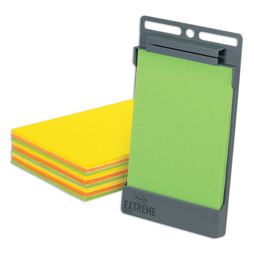 Image of Post-It® Extreme Notes Xl Notes With Extreme Flat Pad Holder, 4.5" X 6.75", Assorted Colors, 25 Sheets/Pad, 9 Pads/Pack