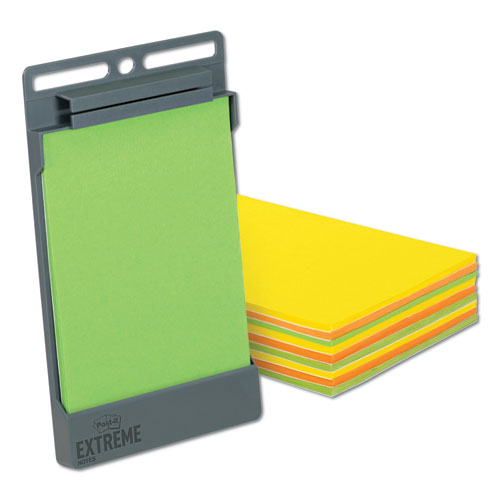 Image of Post-It® Extreme Notes Xl Notes With Extreme Flat Pad Holder, 4.5" X 6.75", Assorted Colors, 25 Sheets/Pad, 9 Pads/Pack