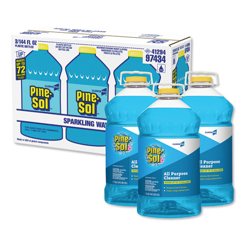 Pine-Sol® All Purpose Cleaner, Sparkling Wave, 144 oz Bottle, 3/Carton