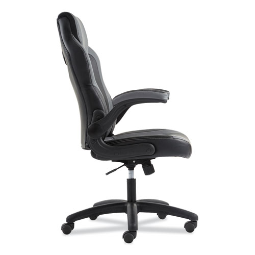 Image of Sadie™ 9-One-One High-Back Racing Style Chair With Flip-Up Arms, Supports Up To 225 Lb, Black Seat, Gray Back, Black Base