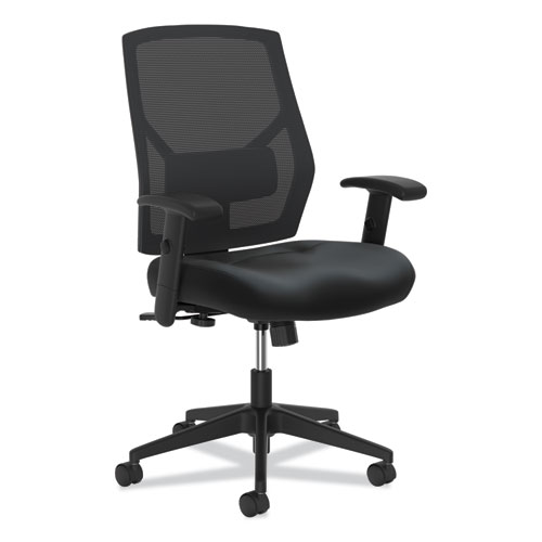 Crio High-Back Task Chair, Supports up to 250 lbs., Black Seat/Black Back, Black Base