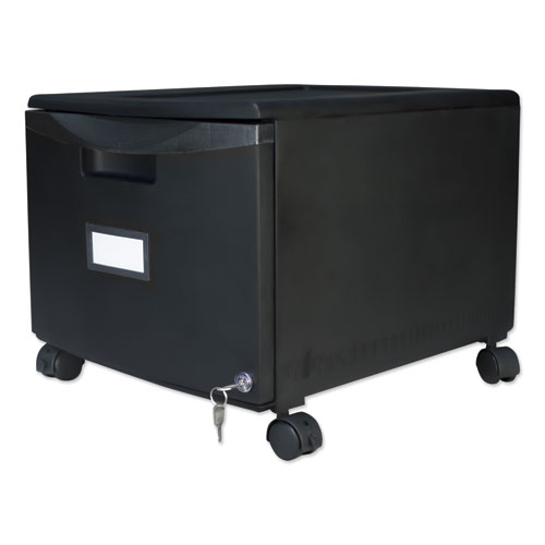 Image of Single-Drawer Mobile Filing Cabinet, 1 Legal/Letter-Size File Drawer, Black, 14.75" x 18.25" x 12.75"