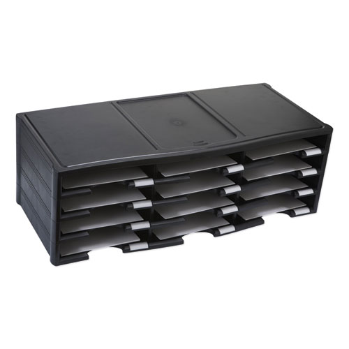 Image of Storex Literature Organizer, 12 Compartments, 10.63 x 13.3 x 31.4, Black