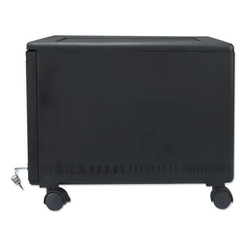 Image of Storex Single-Drawer Mobile Filing Cabinet, 1 Legal/Letter-Size File Drawer, Black, 14.75" X 18.25" X 12.75"