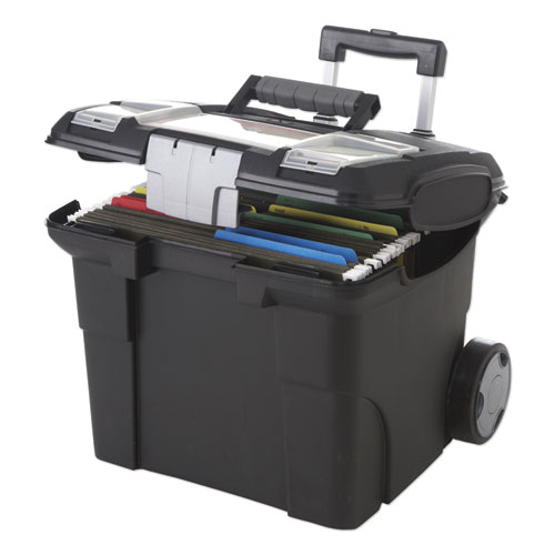 PREMIUM FILE CART, 15W X 16.38D X 14.25 TO 30H, BLACK