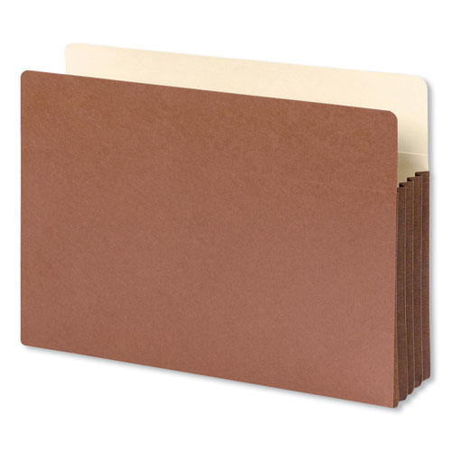 Redrope Drop-Front File Pockets with Fully Lined Gussets, 3.5" Expansion, Legal Size, Redrope, 10/Box