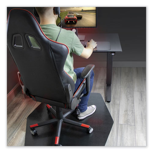 Image of Es Robbins® Game Zone Chair Mat, For Hard Floor/Medium Pile Carpet, 42 X 46, Black