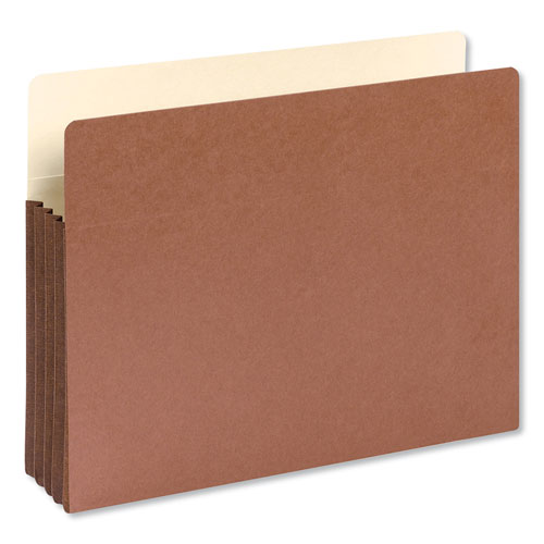 Redrope Drop-Front File Pockets with Fully Lined Gussets, 3.5" Expansion, Letter Size, Redrope, 10/Box