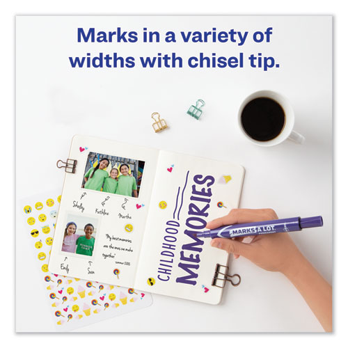 Image of MARKS A LOT Large Desk-Style Permanent Marker, Broad Chisel Tip, Purple, Dozen (8884)