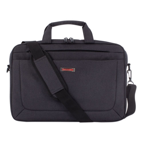 Cadence 2 Section Briefcase, Holds Laptops 15.6", 4.5" x 4.5" x 16", Charcoal
