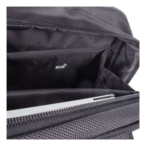 Image of Swiss Mobility Purpose Executive Briefcase, Fits Devices Up To 15.6", Nylon, 3.5 X 3.5 X 12, Black