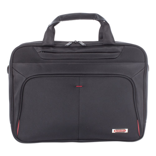 Swiss Mobility Purpose Executive Briefcase, Holds Laptops 15.6", 3.5" x 3.5" x 12", Black