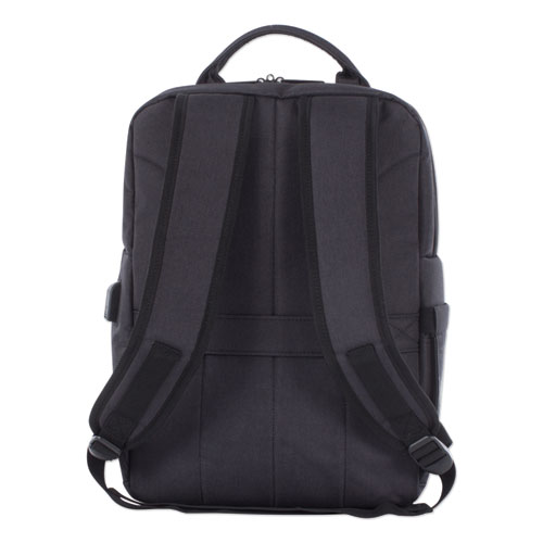 Image of Swiss Mobility Cadence 2 Section Business Backpack, Fits Devices Up To 15.6", Polyester, 6 X 6 X 17, Charcoal
