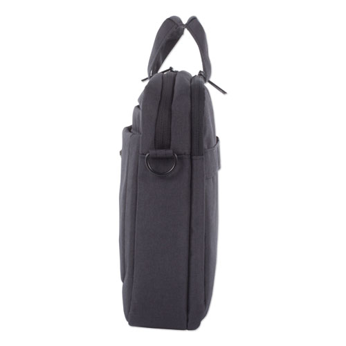 Image of Swiss Mobility Cadence 2 Section Briefcase, Fits Devices Up To 15.6", Polyester, 4.5 X 4.5 X 16, Charcoal