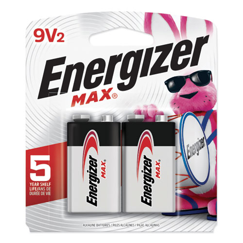 Energizer® Max Alkaline 9V Batteries, 2/Pack