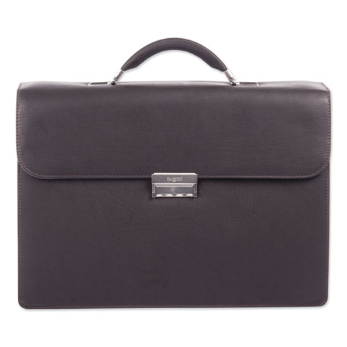 Milestone Briefcase, Fits Devices Up to 15.6", Leather, 5 x 5 x 12, Brown