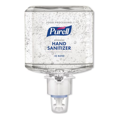 Advanced E3-Rated Instant Hand Sanitizer Gel, 1,200 mL Refill, Fragrance-Free, For ES4 Dispensers, 2/Carton