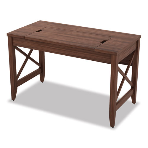 Image of Sit-to-Stand Table Desk, 47.25" x 23.63" x 29.5" to 43.75", Modern Walnut