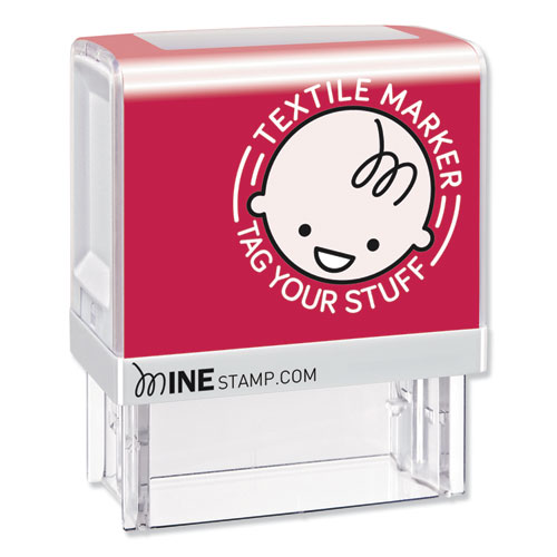 MINE Textile Stamp, 1 1/2" x 1 1/2", Black