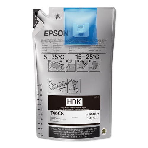 T46C820 (T46C) UltraChrome DS Ink Bag, Black, 6/Carton