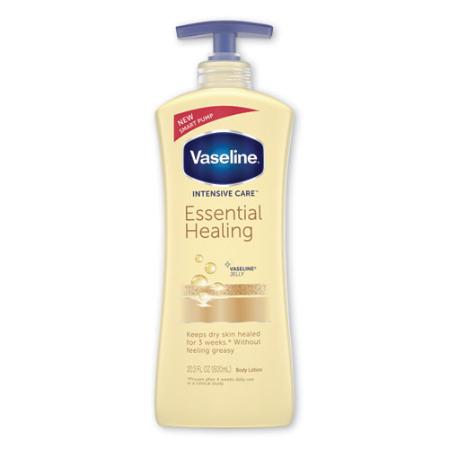 Vaseline® Intensive Care Essential Healing Body Lotion, 20.3 oz, Pump Bottle, 4/Carton