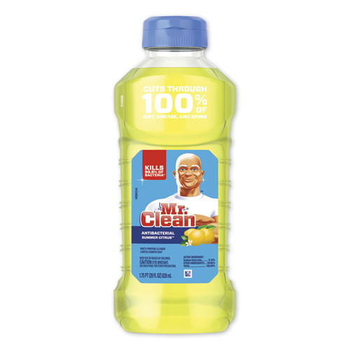 Mr. Clean® Multi-Surface Antibacterial Cleaner, Summer Citrus, 28 oz Bottle, 9/Carton
