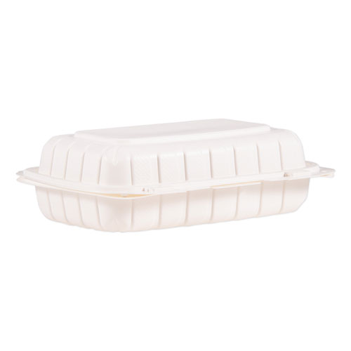 Hinged Lid Containers, Hoagie Container, 6.5 x 9 x 2.8, White, Plastic, 200/Carton