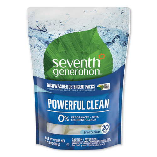 Natural Dishwasher Detergent Concentrated Packs, 20/Pack, 12 Packs/Carton