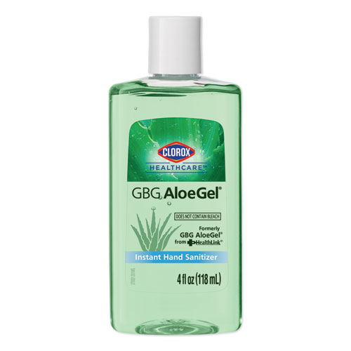 GBG AloeGel Instant Gel Hand Sanitizer, 4 oz Bottle, 24/Carton