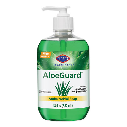 AloeGuard Antimicrobial Soap, Aloe Scent, 18 oz Pump Bottle, 12/Carton