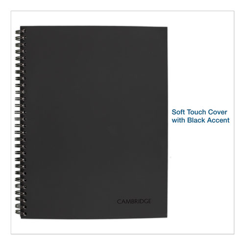 Image of Cambridge® Wirebound Business Notebook, 1-Subject, Wide/Legal Rule, Black Linen Cover, (80) 11 X 8.5 Sheets