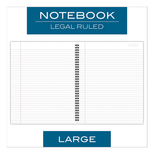 Wirebound Business Notebook, 1-Subject, Wide/Legal Rule, Black Linen Cover, (80) 11 x 8.5 Sheets