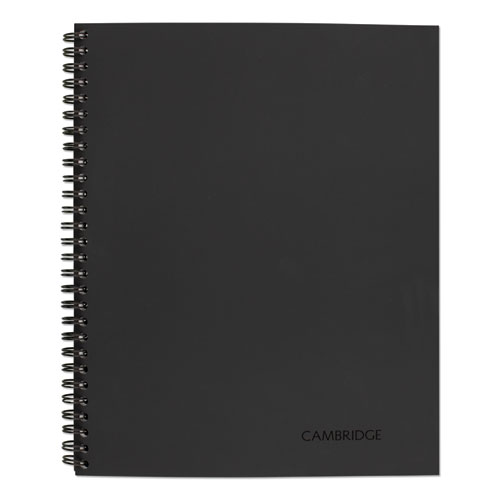 Cambridge® Wirebound Business Notebook, 1-Subject, Wide/Legal Rule, Black Linen Cover, (80) 11 X 8.5 Sheets