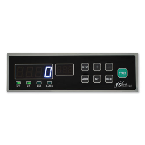 Image of Royal Sovereign Back Load Bill Counter With Counterfeit Detection, 1,400 Bills/Min, 12.24 X 10.16 X 7.01, Black/Silver