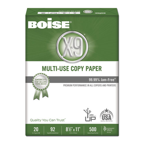 Image of X-9 Multi-Use Copy Paper, 92 Bright, 20 lb Bond Weight, 8.5 x 11, White, 500 Sheets/Ream, 5 Reams/Carton