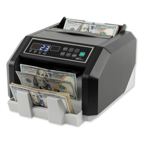 Image of Royal Sovereign Back Load Bill Counter With Counterfeit Detection, 1,400 Bills/Min, 12.24 X 10.16 X 7.01, Black/Silver