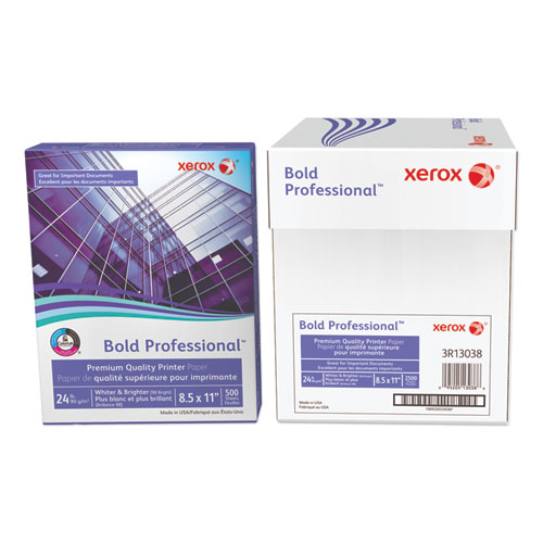 Image of Xerox™ Bold Professional Quality Paper, 98 Bright, 24 Lb Bond Weight, 8.5 X 11, White, 500/Ream