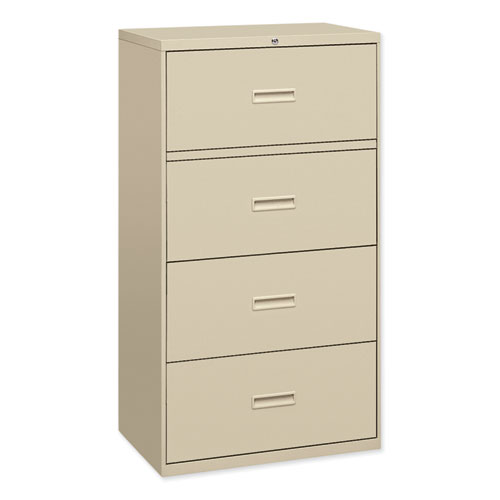 Image of Hon® 400 Series Lateral File, 4 Legal/Letter-Size File Drawers, Putty, 36" X 18" X 52.5"