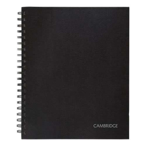 Hardbound Notebook with Pocket, 1 Subject, Wide/Legal Rule, Black Cover, 11 x 8.5, 96 Sheets
