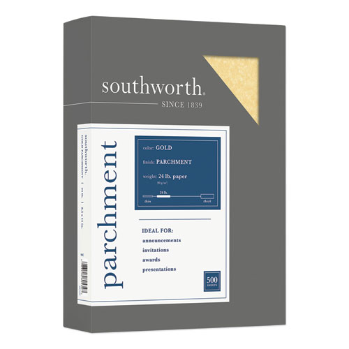 Parchment Specialty Paper, Gold, 24lb, 8 1/2 x 11, 500 Sheets