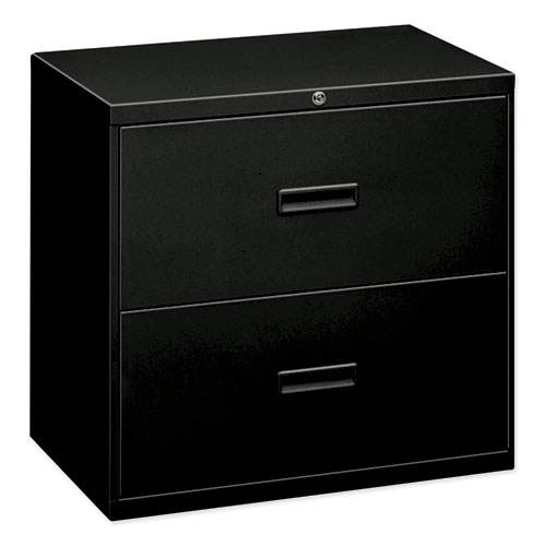 400 Series Lateral File, 2 Legal/Letter-Size File Drawers, Black, 30" x 18" x 28"