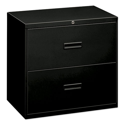 Hon® 400 Series Lateral File, 2 Legal/Letter-Size File Drawers, Black, 30" X 18" X 28"