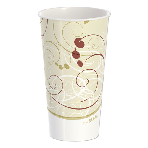 DOUBLE SIDED POLY PAPER COLD CUPS, 28 OZ, SYMPHONY DESIGN, 40/PACK, 12 PACKS/CARTON