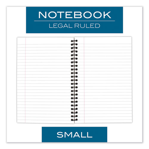 Image of Cambridge® Wirebound Business Notebook, 1-Subject, Wide/Legal Rule, Black Linen Cover, (80) 8 X 5 Sheets