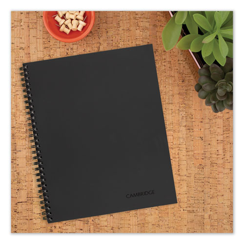 Wirebound Business Notebook, Wide/Legal Rule, Black Cover, 9.5 x 6.68, 80 Sheets