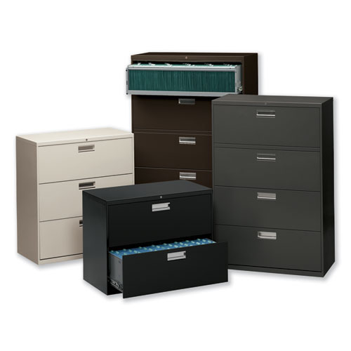 Brigade 600 Series Lateral File, 3 Legal/Letter-Size File Drawers, Light Gray, 36" x 18" x 39.13"