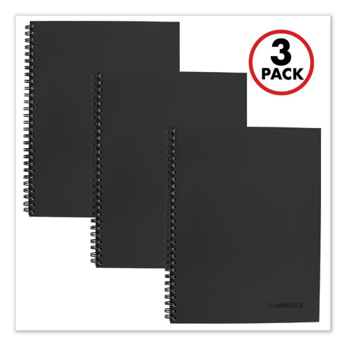 WIREBOUND NOTEBOOK PLUS PACK, WIDE/LEGAL RULE, BLACK, 9.5 X 7.25, 80 SHEETS, 3/PACK