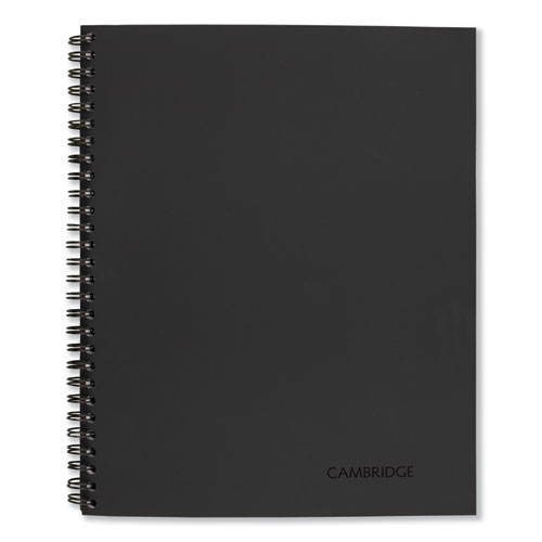 Cambridge® Wirebound Business Notebook, 1-Subject, Wide/Legal Rule, Black Linen Cover, (80) 9.5 X 6.63 Sheets