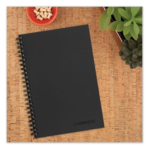 Wirebound Business Notebook, Wide/Legal Rule, Black Cover, 8 x 5, 80 Sheets